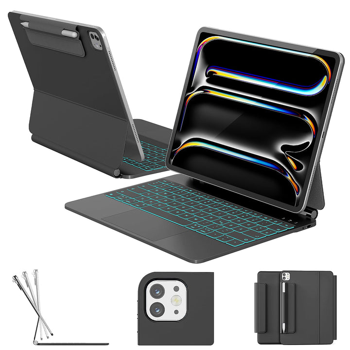 RAYMCRAFT für iPad Pro 13 Zoll (M5/M4, 2025/2024) Hülle mit Tastatur, Magic-Tastatur mit Stifthalter