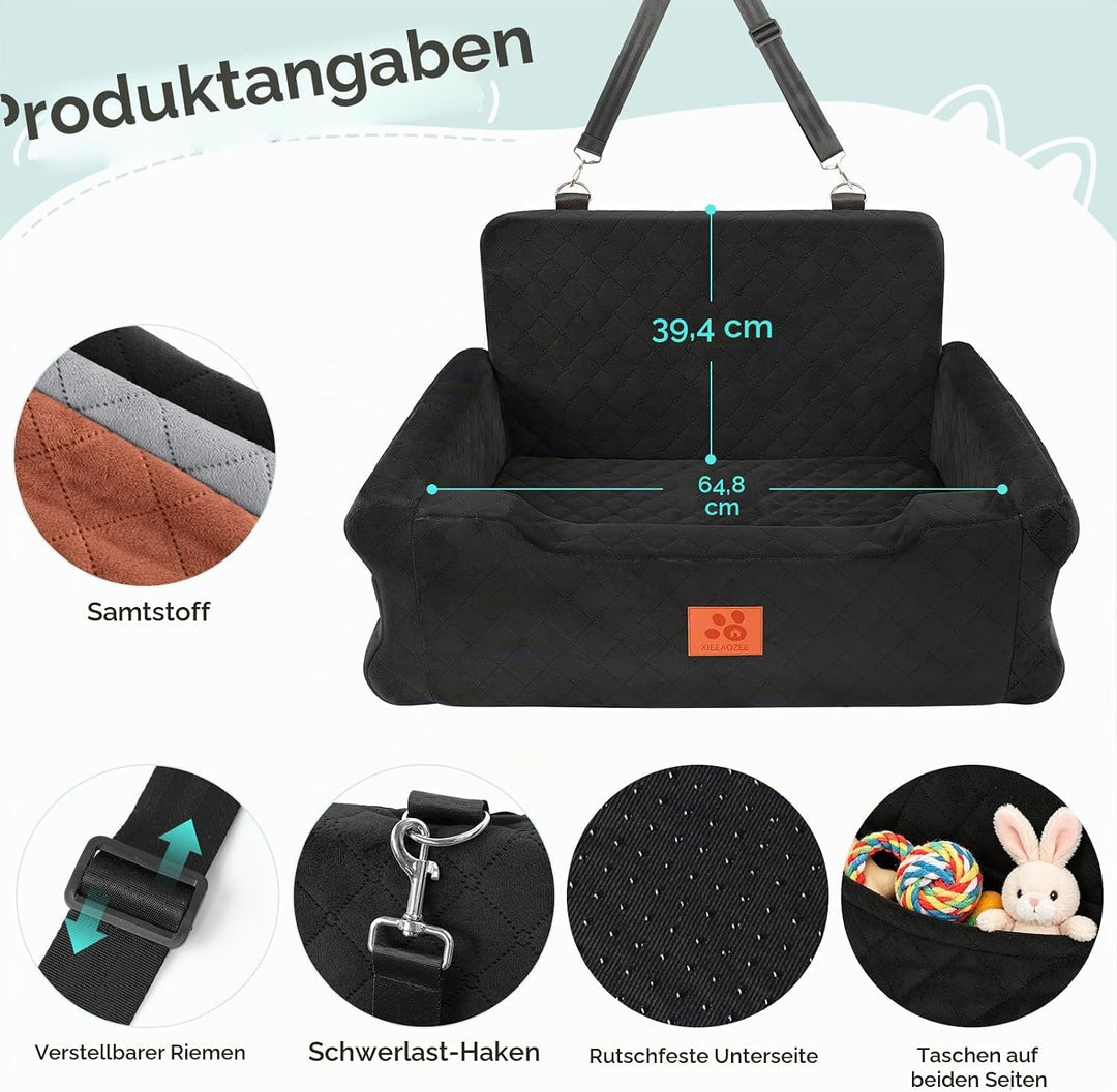 GL GLENSLAVE Hundesitz für Auto für grosse und mittlere Hunde bis 25 kg – Aus weichem Stoff, Autohun