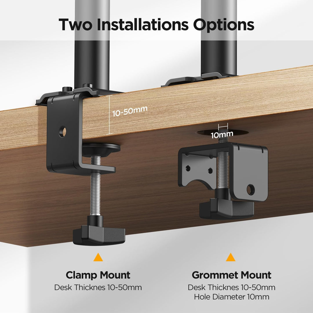 KOORUI Single Arm Monitor Halterung für 13-27 Zoll Flach & Curved Bildschirm, Höhenverstellbar Drehu