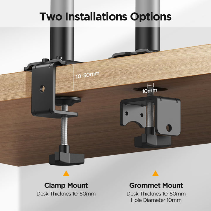 KOORUI Single Arm Monitor Halterung für 13-27 Zoll Flach & Curved Bildschirm, Höhenverstellbar Drehu