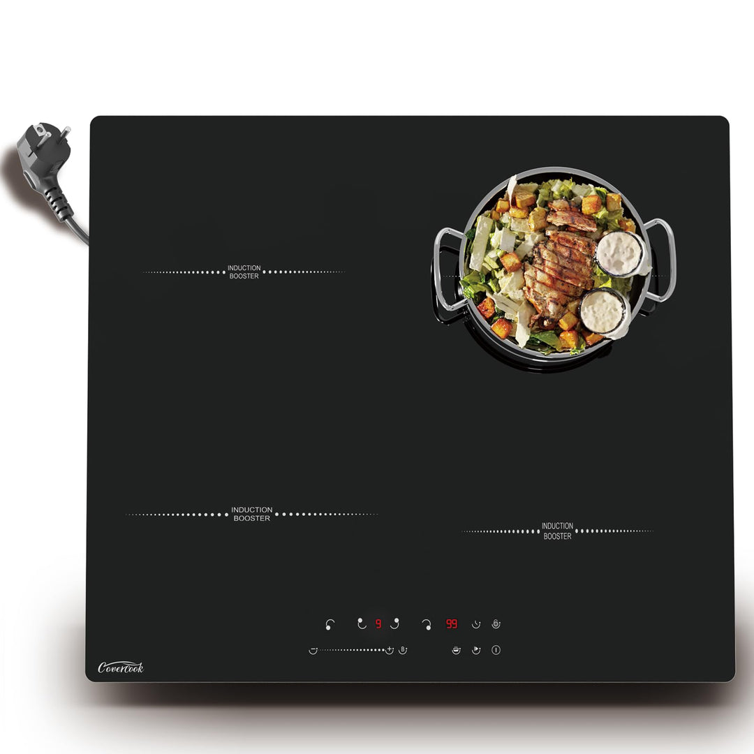 COVERCOOK Stecker und Induktionskochfeld 60 cm,4 Zonen Induktion Herdplatte, Touch-Bedienung Kochfel