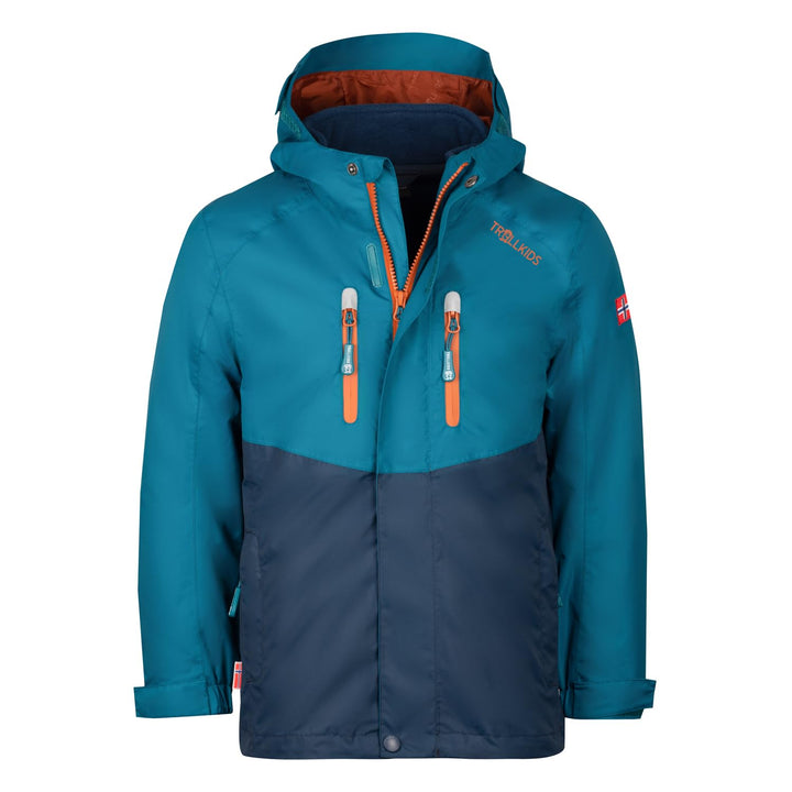 Trollkids Kinder Bryggen wasserdichte Winddichte 3in1 Jacke 104 Dunkelblau/Nachtblau/Zimt, 104 Dunke