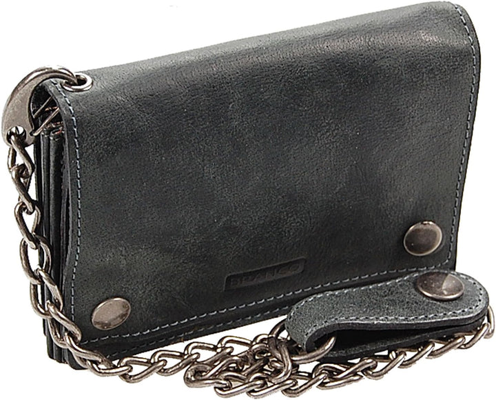 Branco Biker Geldbörse Leder mit Kette Herren Geldbeutel Kettenbörse Bikerbörse Trucker GoBago