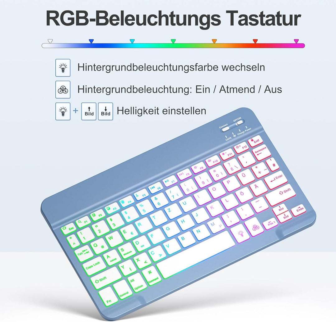 drivego Tastatur Hülle mit Maus for iPad A16 11/10 Generation (11/10.9 Zoll 2025/2022), Bluetooth Ma