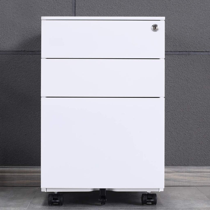 Aktenschränke,Schrankkorpus Vormontiert, Rollcontainer Büro-Rollcontainer mit Anti-umkippen-mechanis
