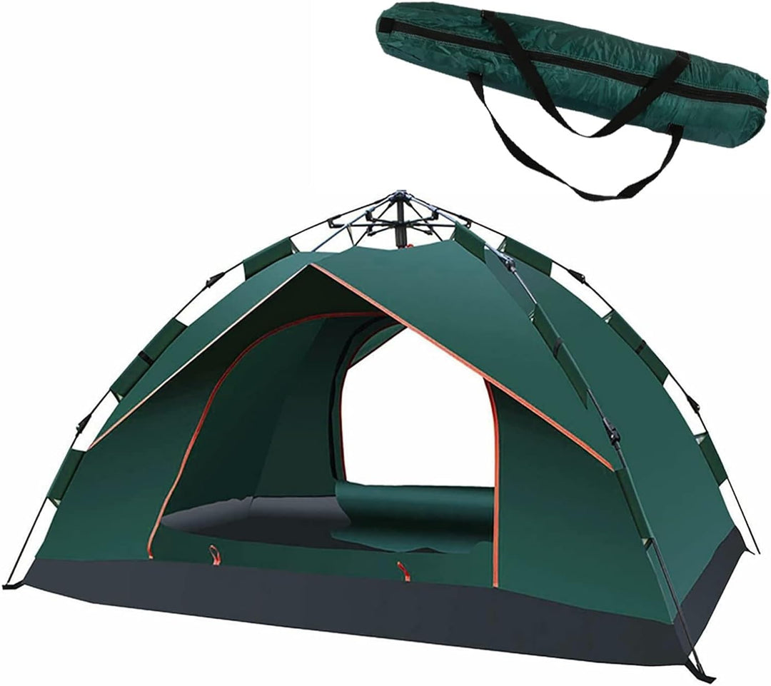 Camping Zelt 2-3 Mann Pop Up Zelte 4 Jahreszeiten Wasserdicht &amp; Winddicht Grün, Grün
