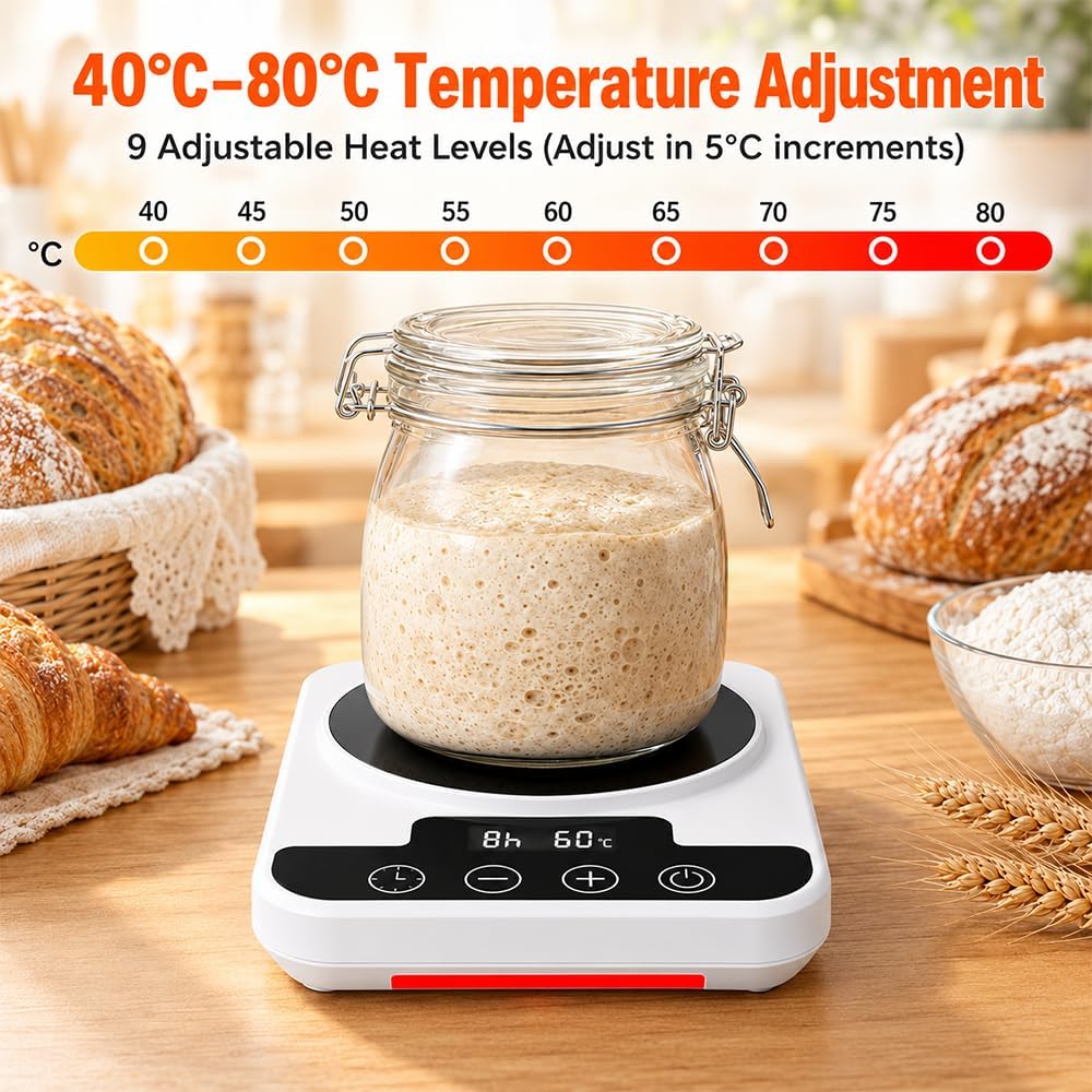 Sauerteig Wärmer, Präziser Temperatursteuerung, 40℃-80℃ in 5℃-Schritten