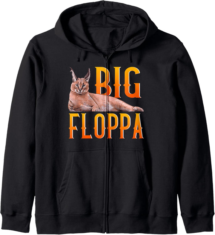 Big Floppa Meme Süsse Karacal Katze Kapuzenjacke