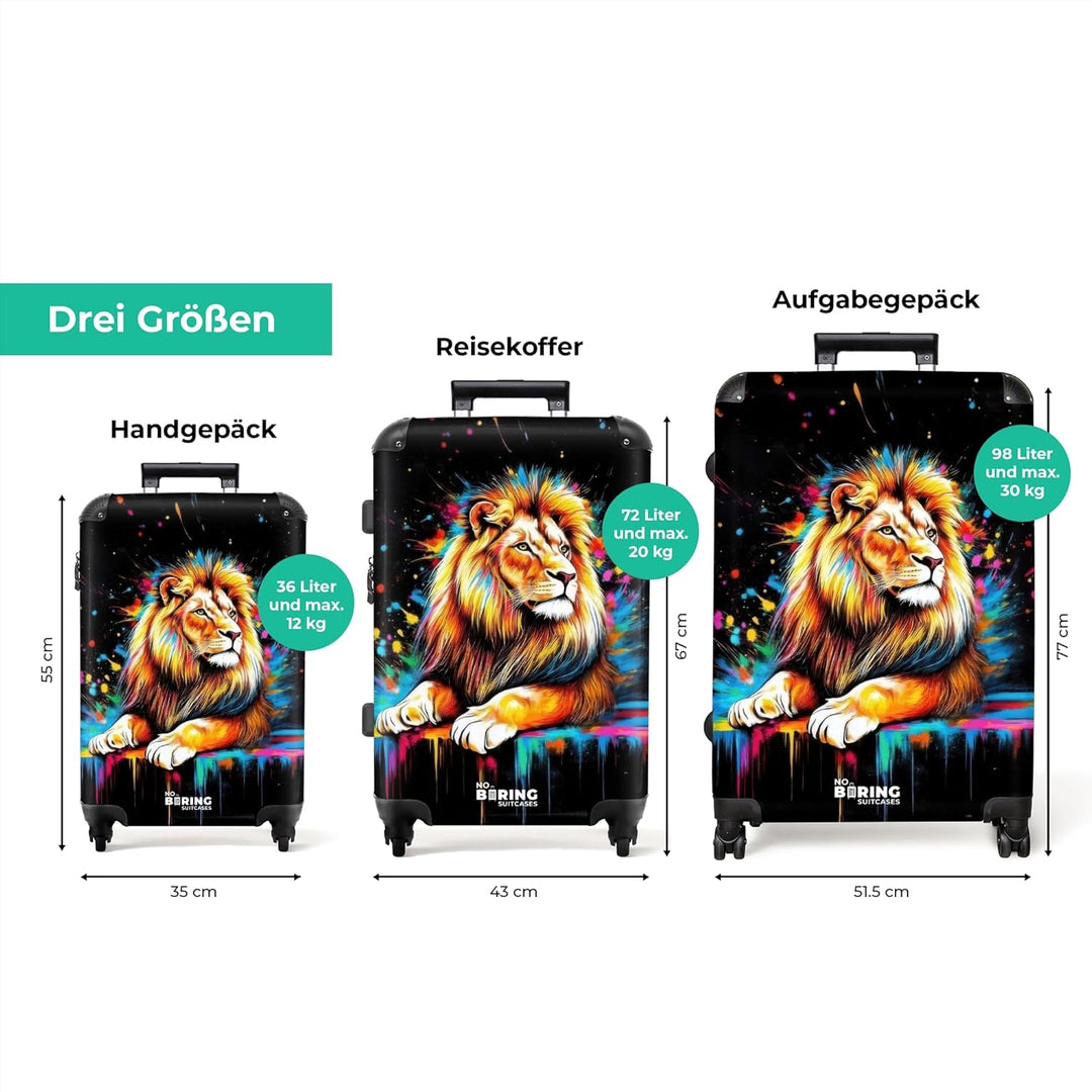 NoBoringSuitcases.com® Koffer XL Gross 77x51.5x28 cm Reisekoffer mit 4 Rollen Leicht Trolley Hartsch