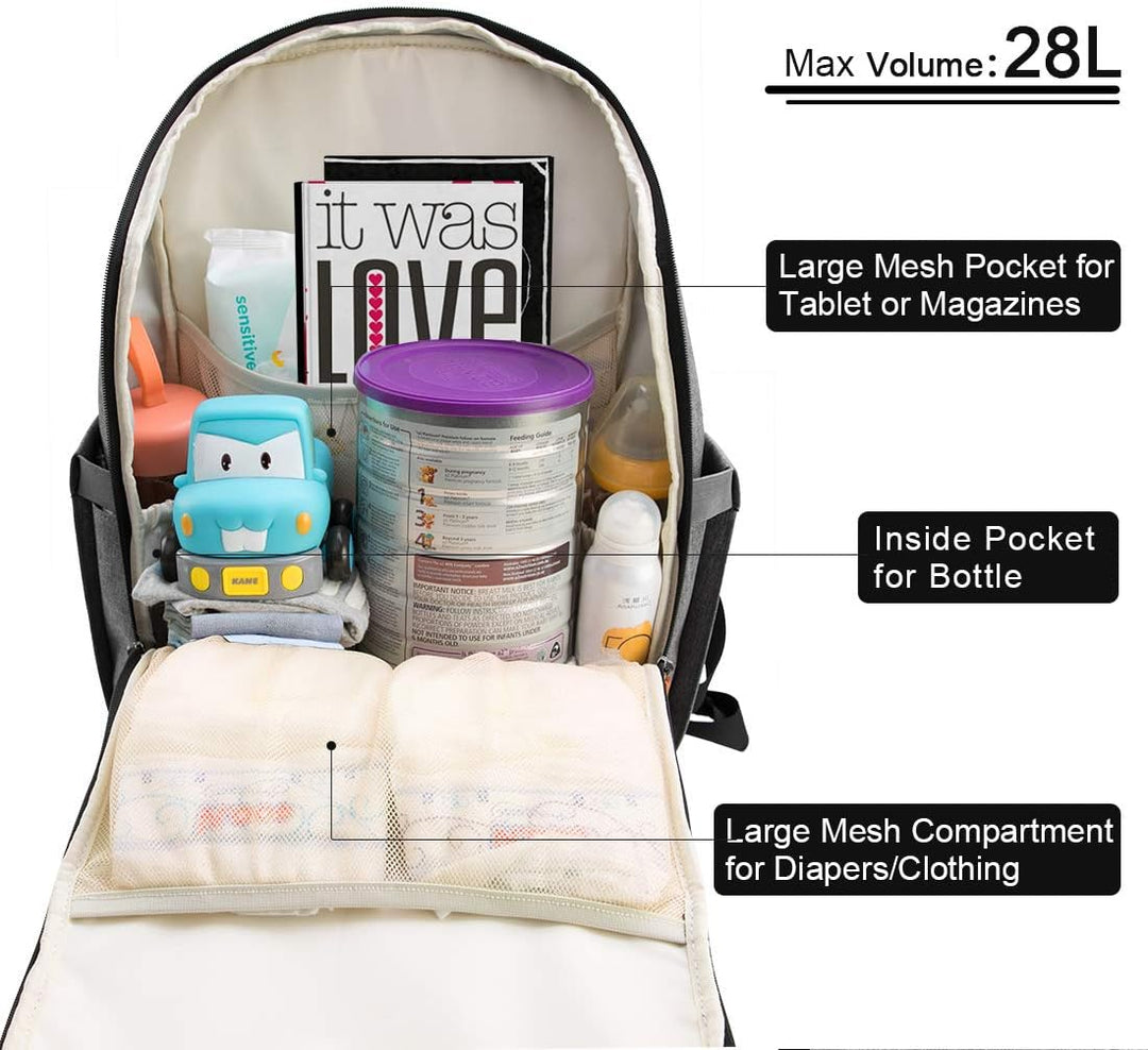 NEWHEY Wickelrucksack für Babys, wasserdicht, grosse Kapazität, Reisetasche, multifunktional, Rucksa