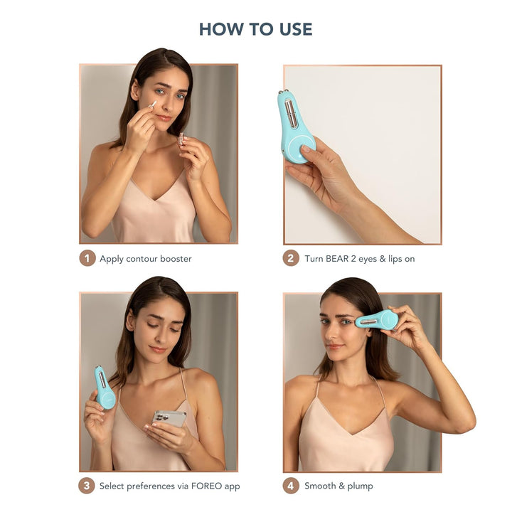 FOREO SUPERCHARGED Augen- und Lippenkontur Booster Serum - Leitfähige Augencreme - Niacinamid Serum