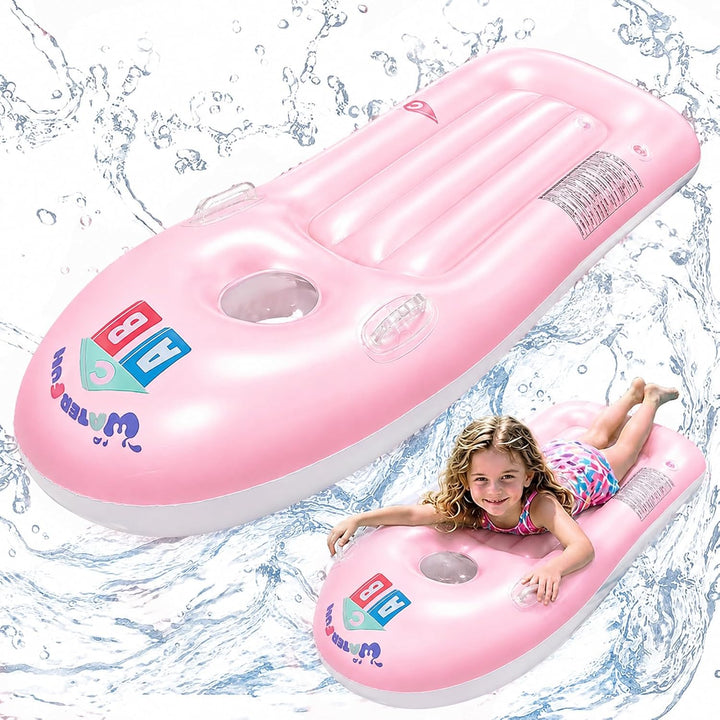 Schwimmbrett Bodyboard Aufblasbar, Surfbrett Bodyboard mit Griffen, Schwimmhilfe Aufblasbar Kinder,