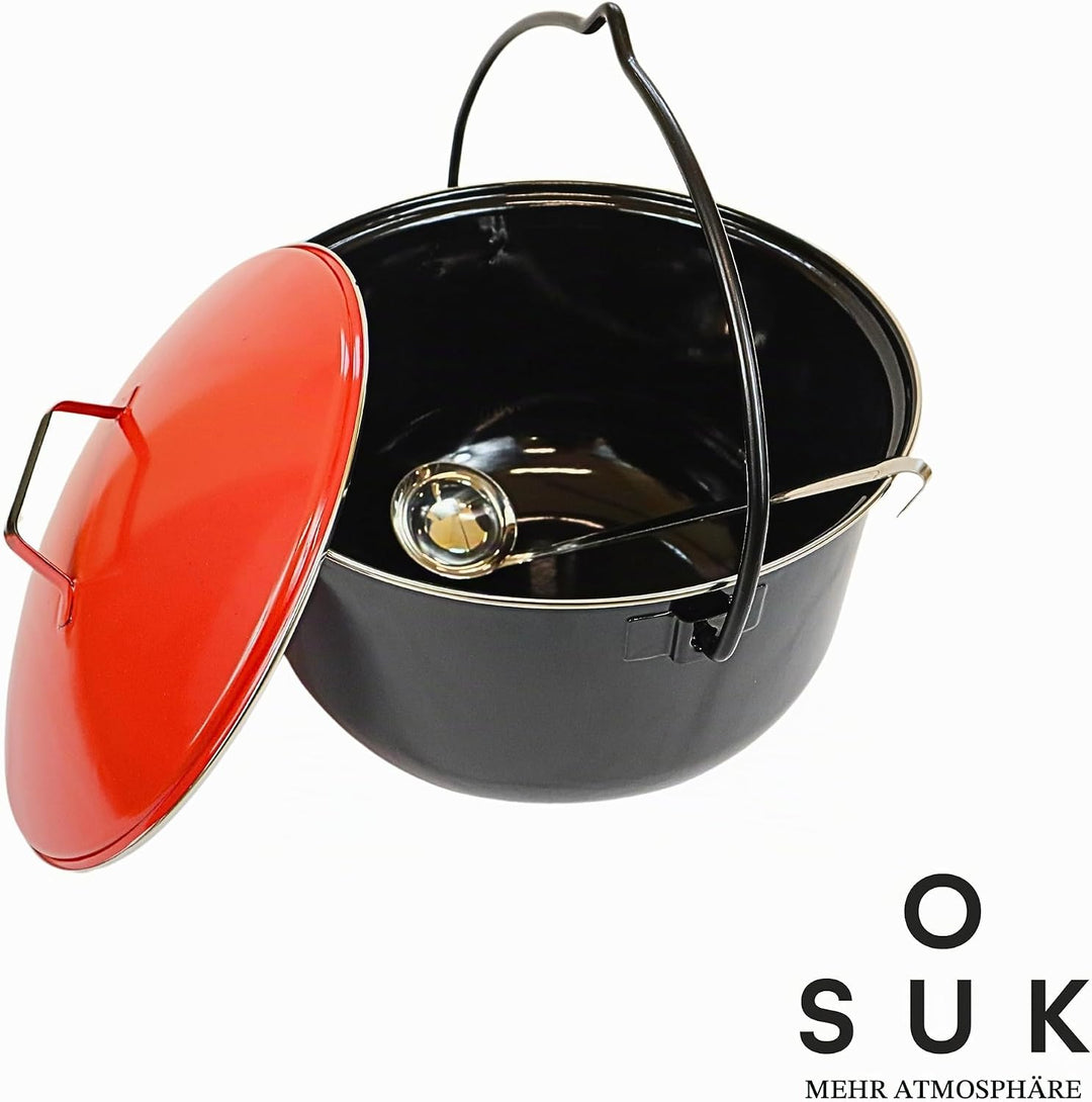Ungarischer Gulaschkessel Topf Fischkessel Emaillierter Kessel für Gulasch Topf für Schwenkgrill (To