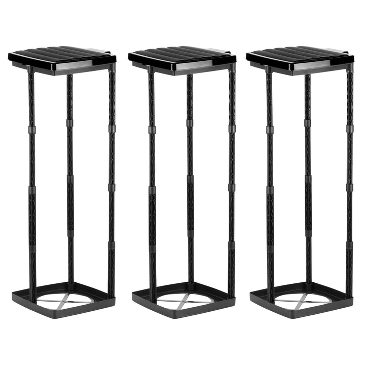 Grizzly Müllsackständer, Mülltütenhalter bis 120L, 3er Set, Schwarze Deckel, höhenverstellbar, geruc
