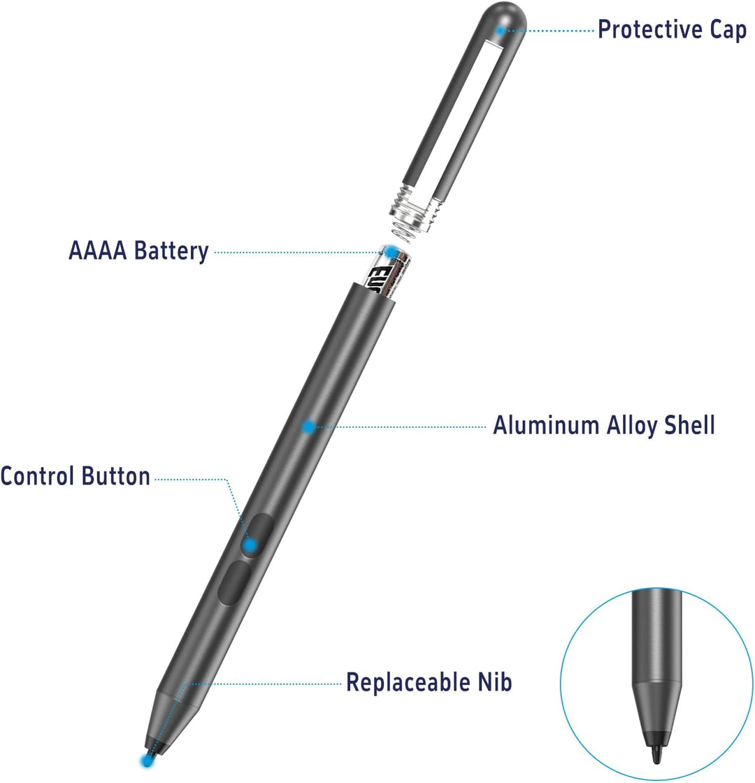 ANYQOO MPP Stylus Pen 1.51 mit 1024 Druckempfindlichkeit, Palm Rejection, AAAA-Batterie, Lange Akkul
