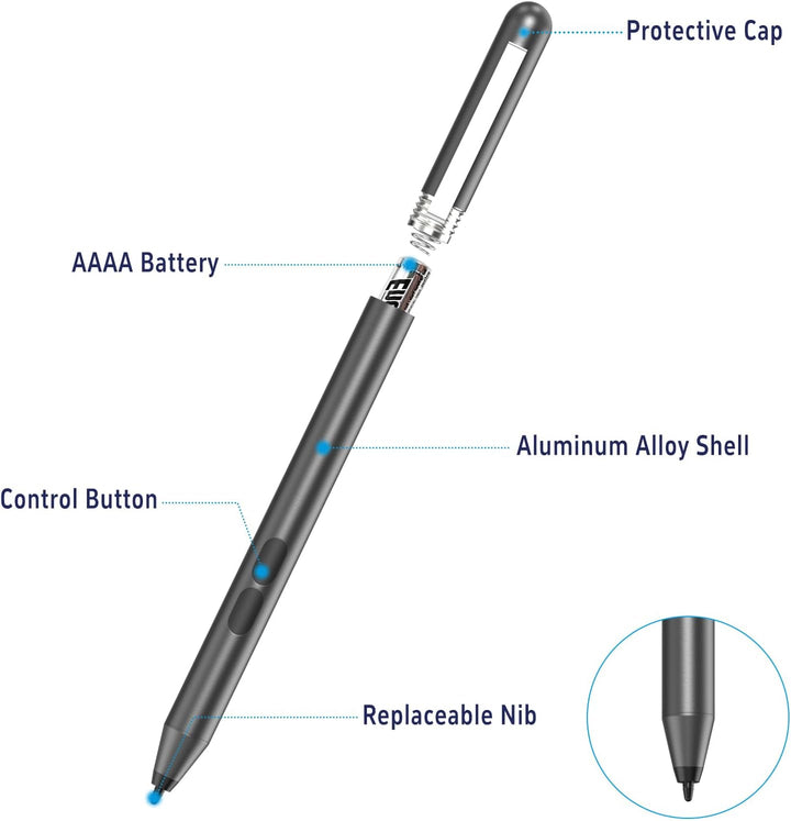 ANYQOO MPP Stylus Pen 1.51 mit 1024 Druckempfindlichkeit, Palm Rejection, AAAA-Batterie, Lange Akkul