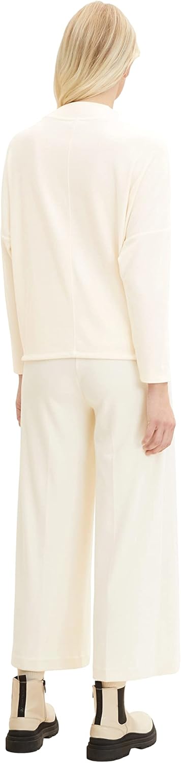 TOM TAILOR Damen Sweatshirt mit Taschen, 28130 - Soft Buttercream