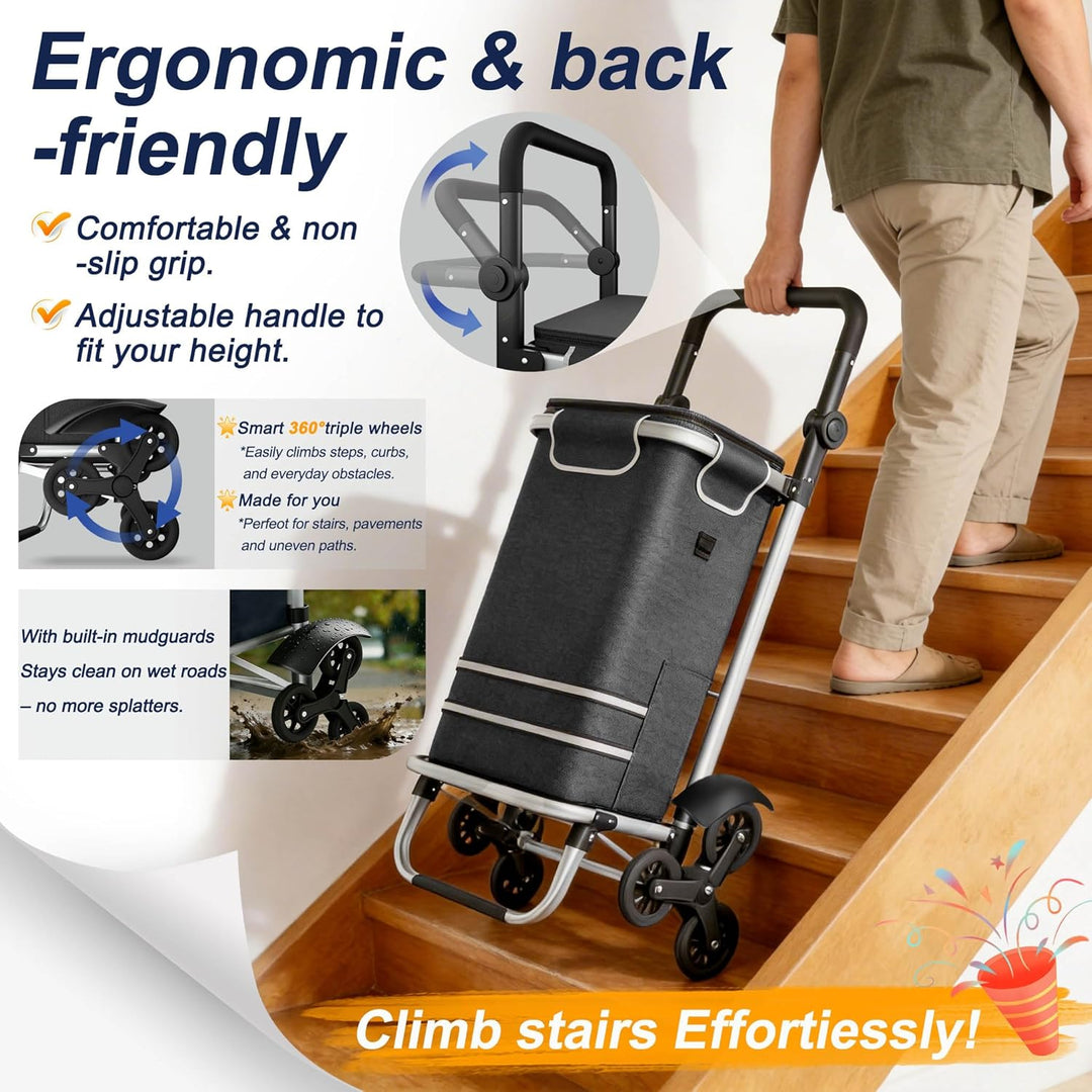 UISEBRT 3in1 Einkaufstrolley klappbar mit 56L gross Volumen,Multifunktionaler Einkaufsroller mit Küh