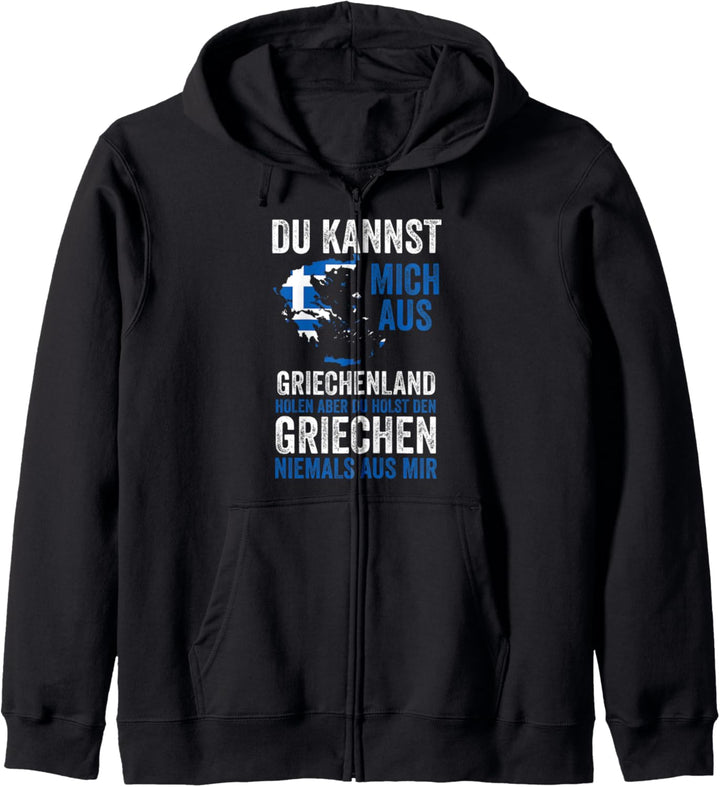 Grieche Grieche Griechin Griechisch Griechische Flagge Kapuzenjacke