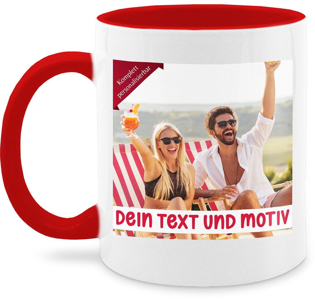 Tasse Tassen 325ml - eigenem Bild - Eigenes Foto Geschenk I - 325 ml - Rot - selbst gestaltet fotota