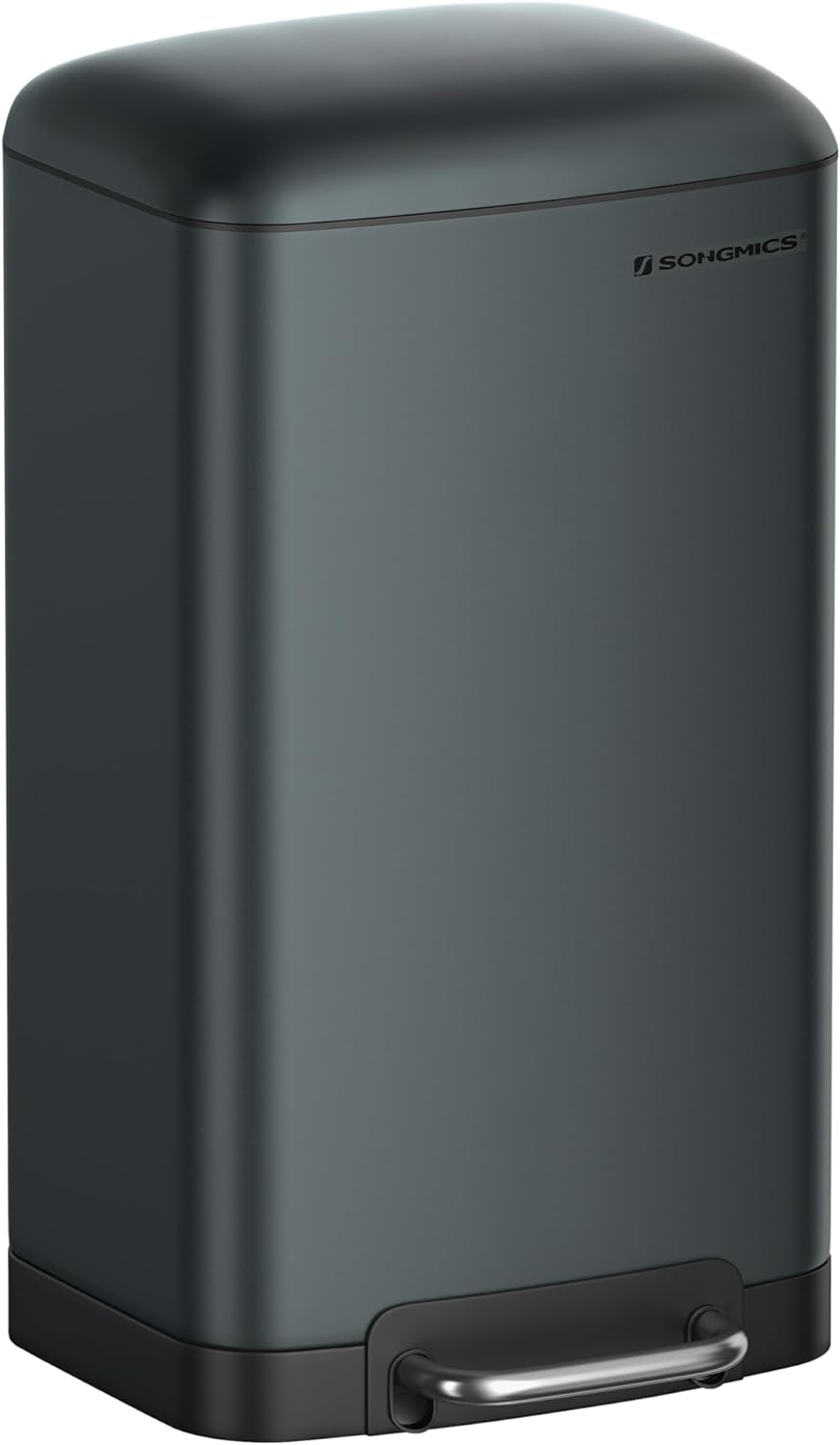 SONGMICS Abfalleimer 30 l, mit Pedal aus Stahl, Inneneimer und Deckel, Griff, weicher Verschluss, lu