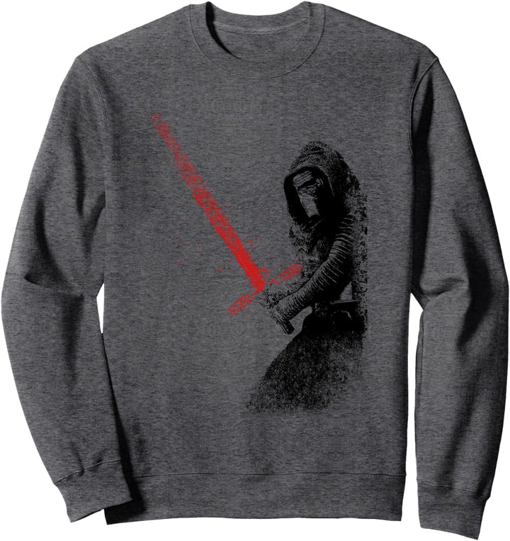 Star Wars Kylo With Red Lightsaber Distressed Art Sweatshirt