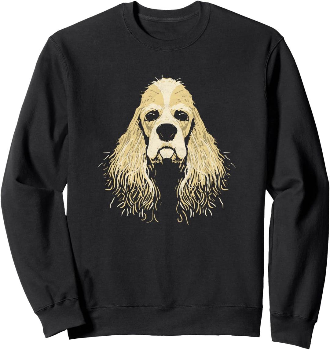 Funny Cute Blonde Cocker Spaniel Vintage Graphic Sweatshirt