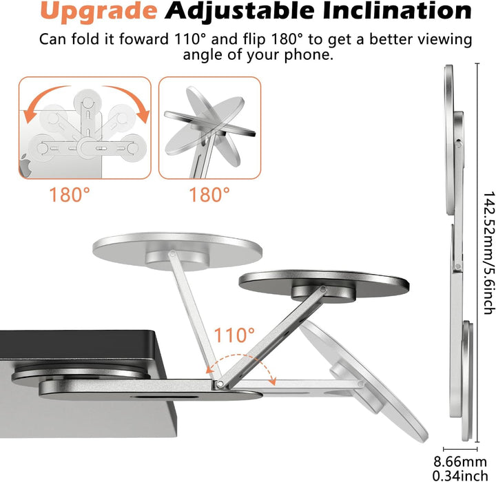 Magnetische Laptop Handy Ständer [110° Faltbar & 180° Einstellbare], Metall Handyhalterung Kompatibe