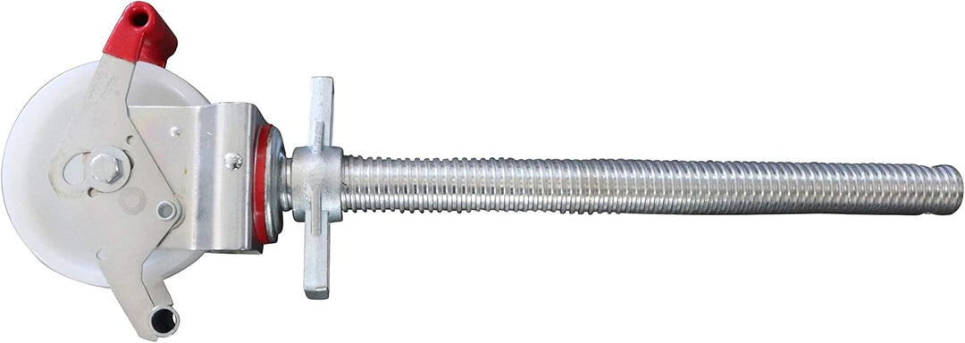 4 Stück Gerüstrollen 150 mm Nylon LAYHER*-kompatibel mit Stahlspindel, doppelt gebremst, lotrecht st