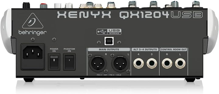 Behringer XENYX QX1204USB Premium 2/2-Bus-Mixer mit 12 Eingängen, XENYX-Mikrofonvorverstärkern und -