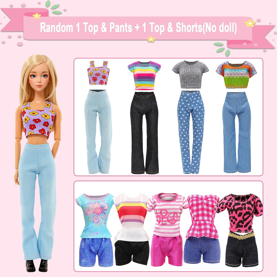 101 Teile 11,5 Zoll Mädchenpuppe Modenschrank Spielset - 1 Puppenschrank, 12 Kleidung, 10 Schuhe &amp; 7