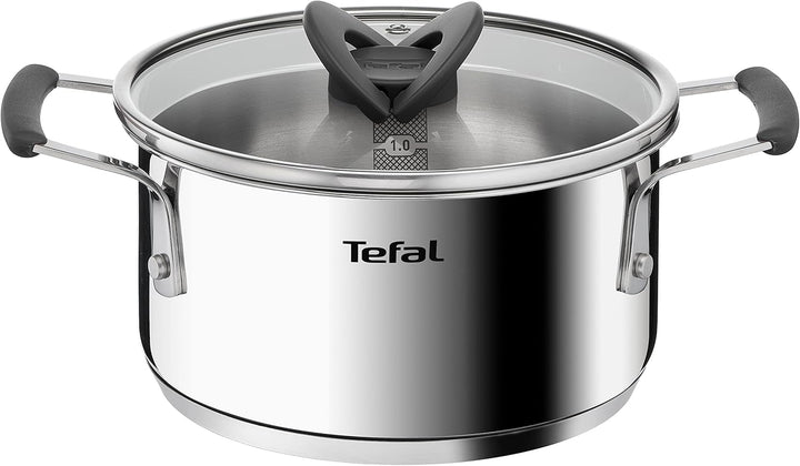 Tefal G7376S Opti'Space Topfset 6-teilig | Stielkasserolle 16 cm (inkl. Deckel) | Kochtöpfe 20/24 cm