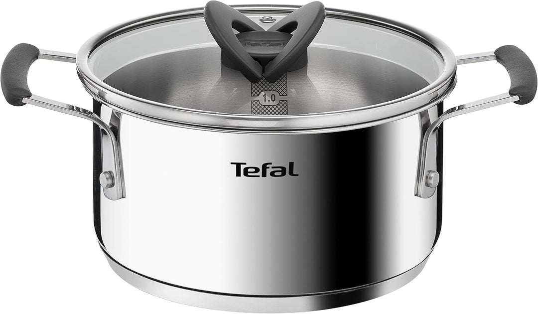 Tefal G7376S Opti'Space Topfset 6-teilig | Stielkasserolle 16 cm (inkl. Deckel) | Kochtöpfe 20/24 cm