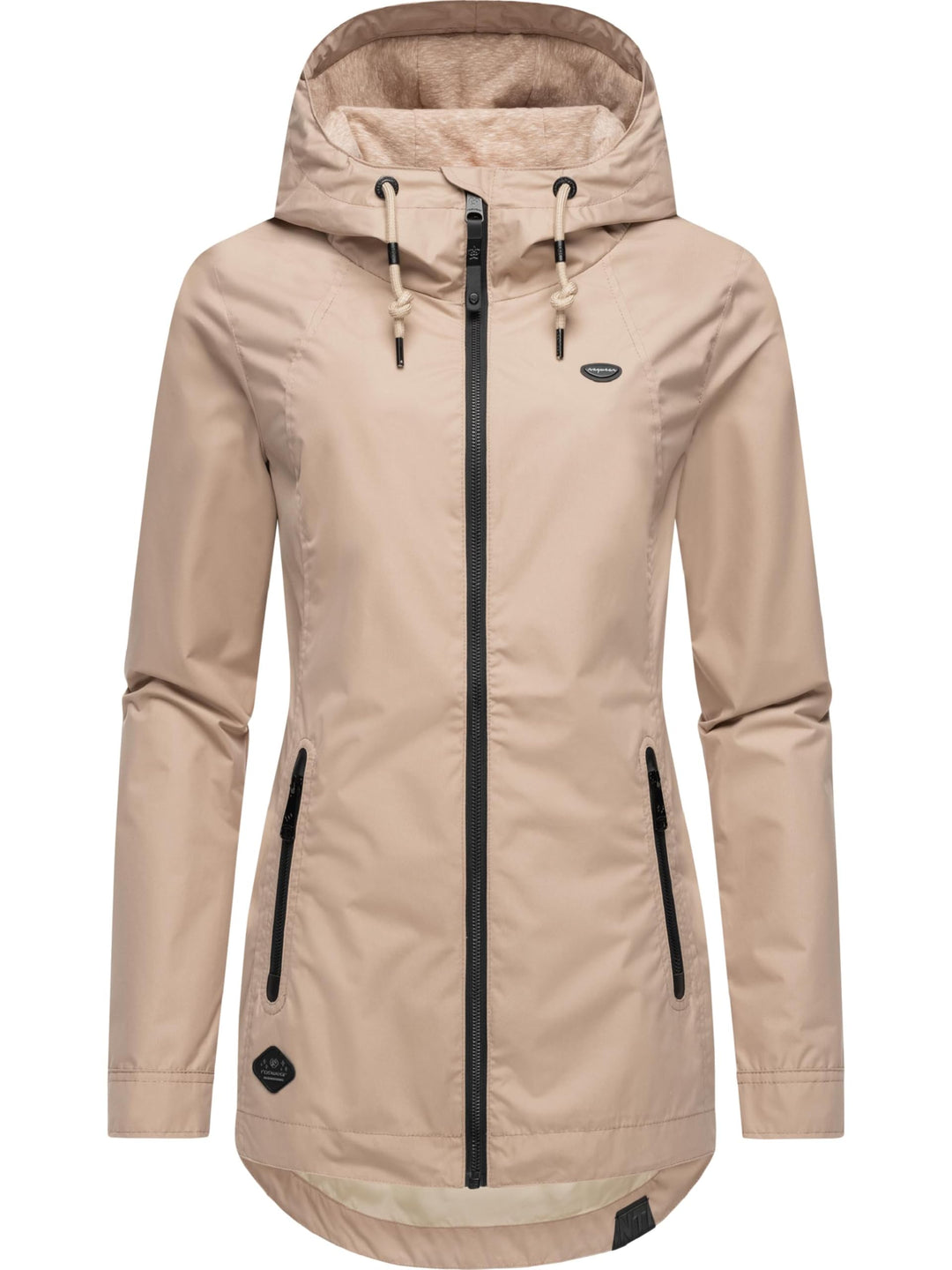 Ragwear Damen Übergangsjacke leichte Jacke Kurzmantel wasserdicht mit Verstellbarer Kapuze Zuzka Int