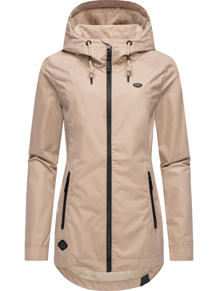 Ragwear Damen Übergangsjacke leichte Jacke Kurzmantel wasserdicht mit Verstellbarer Kapuze Zuzka Int