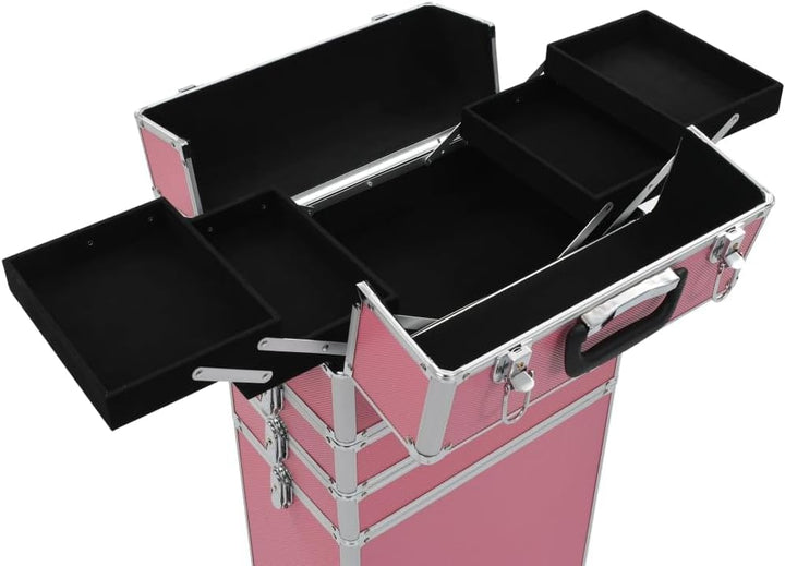 vidaXL Kosmetikkoffer mit 4 Etagen Ablagen Beauty Case Schminkkoffer Friseurkoffer Schmuckkoffer Pil