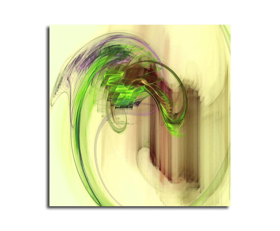 Paul Sinus Art Bottom up - Abstrakt345_60x60cm Bild auf Leinwand grün braun lila Abstraktes Motiv qu