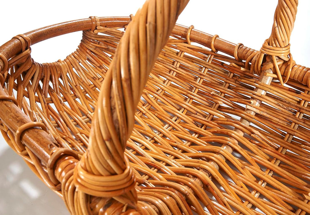 Kobolo Erntekorb Rattankorb Henkelkorb Korb - geflochtenes Rattan - lacak