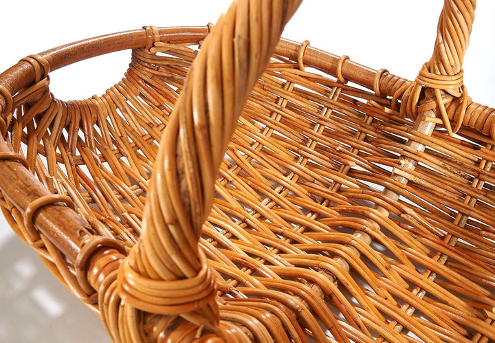Kobolo Erntekorb Rattankorb Henkelkorb Korb - geflochtenes Rattan - lacak