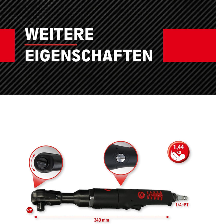 KS Tools 515.1185 1/2" MONSTER Hochleistungs-Druckluft-Umschaltratsche
