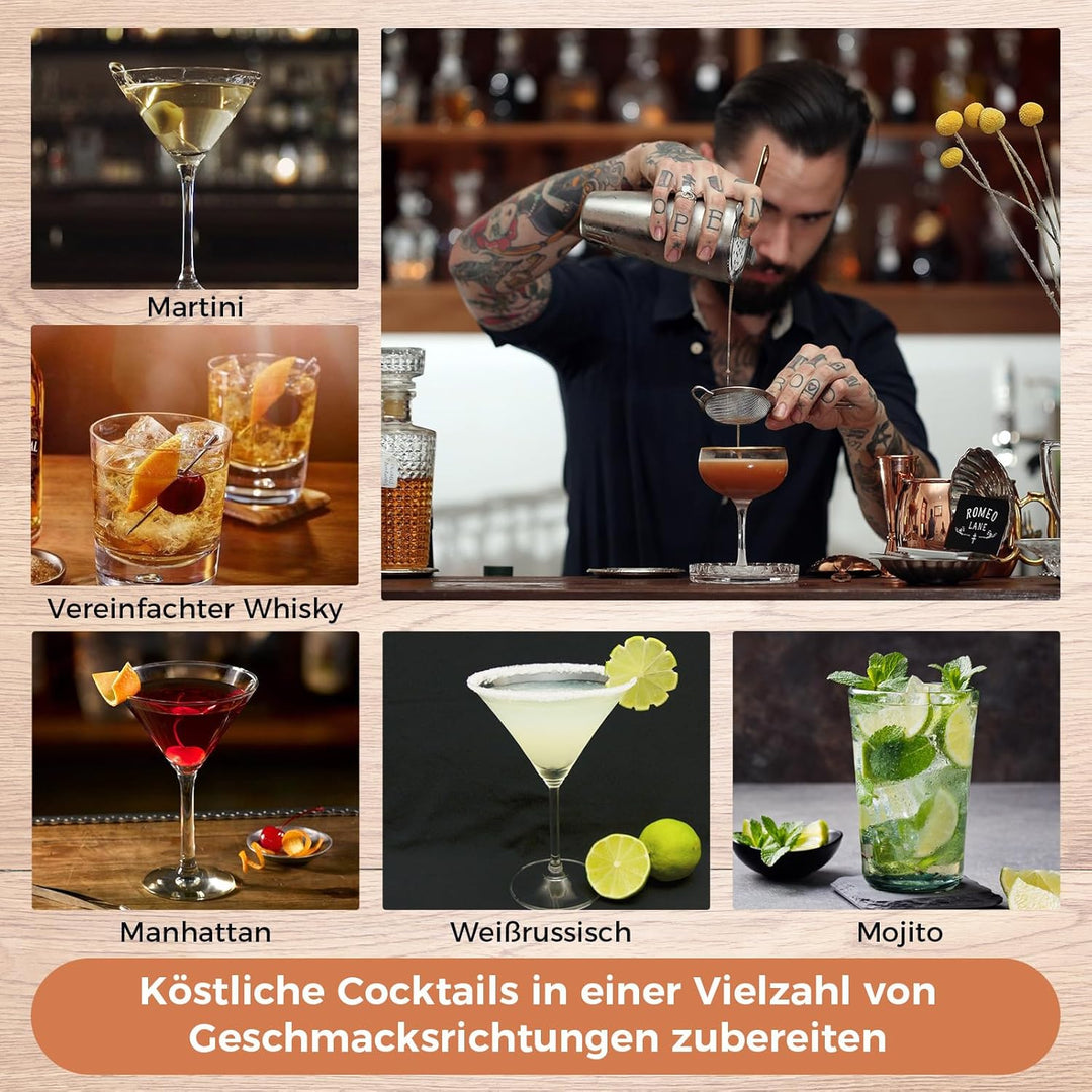 Sosayet Cocktail Set - 825ml Boston Shaker Geschenkset - Premium Cocktail Shaker Set aus Edelstahl m
