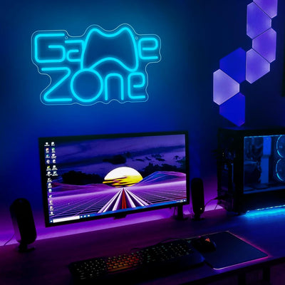 Neonlicht Schild, Spiel Leuchtreklame Game Zone Gaming Neon Schild Neon Sign Licht Leuchtschild Neon