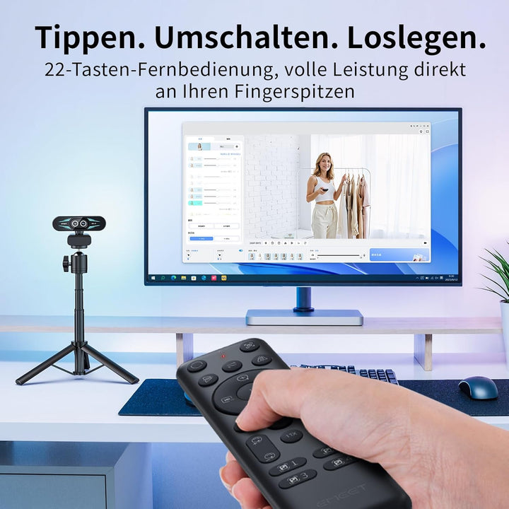 EMEET C60E Dual-Kamera-4K-Webcam für Streaming, Weitwinkel- und Teleobjektiv, bis zu 11-facher Hybri