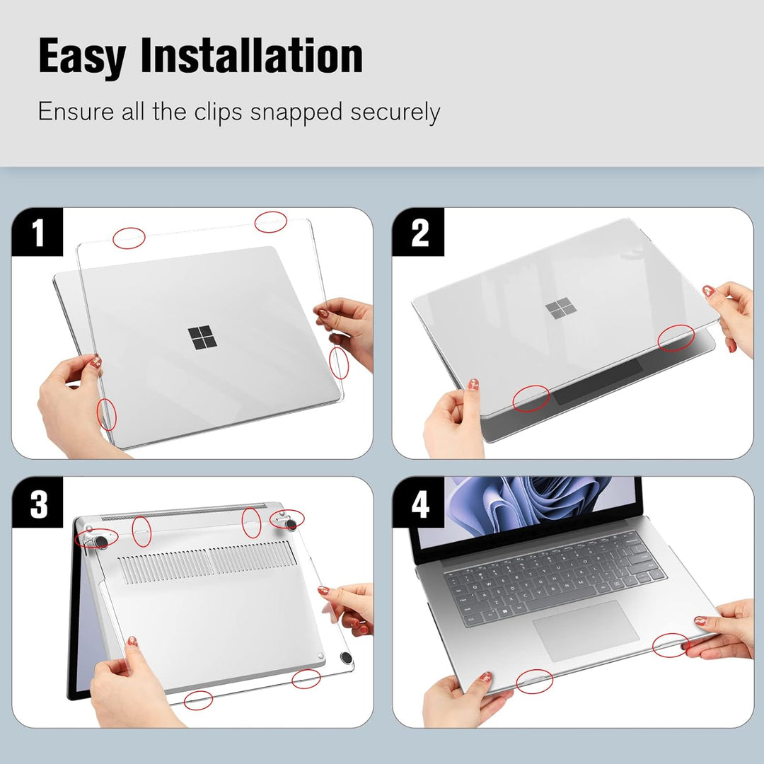 Fintie Hülle Kompatibel mit 15 Zoll Microsoft Surface Laptop 5/4/3 mit Metall-Tastatur (Modelle 1872