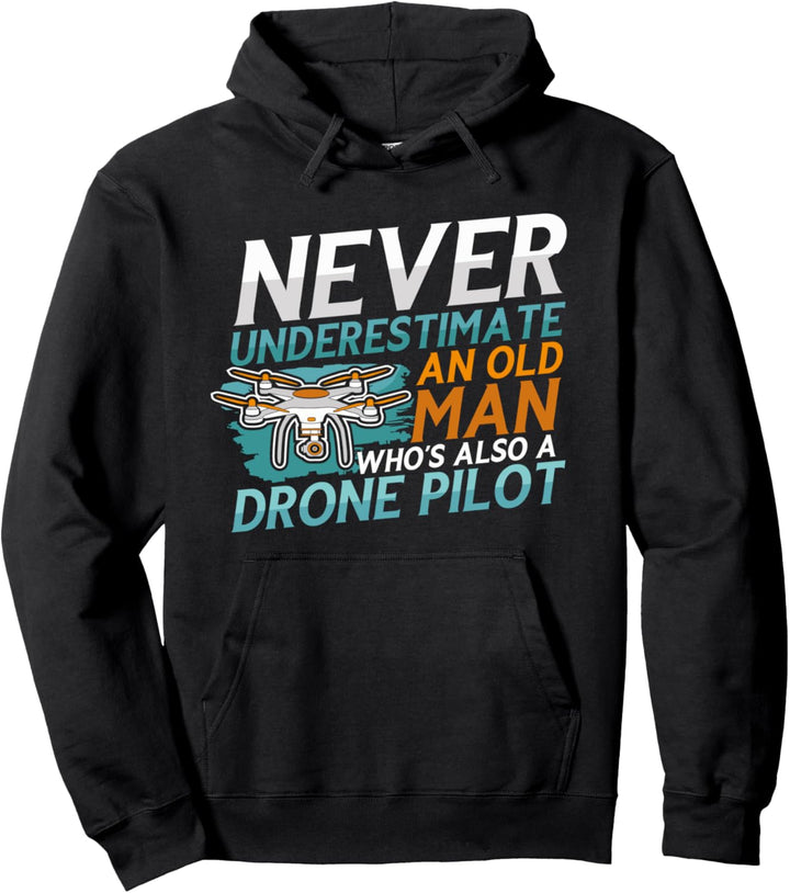 Funny RC Motiv Old Man and Drone Pilot | RC Drohnenpilot Pullover Hoodie