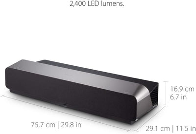 Viewsonic X1000-4K UHD Smart LED Soundbar Beamer (4K, 2.400 Lumen, Rec. 709, HDR, TR 0.25, 3x HDMI,