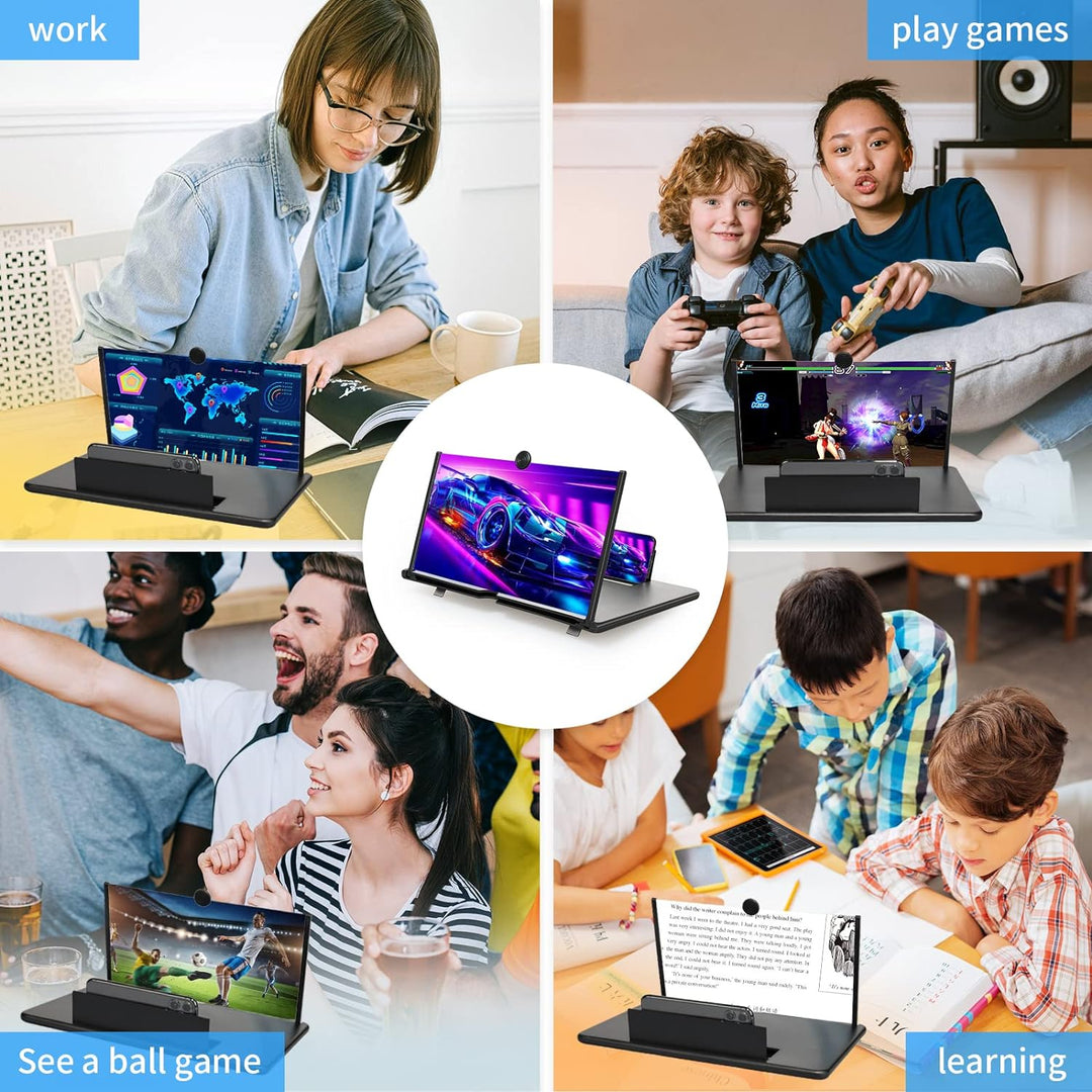 STEBRUAM 16 Zoll Handy Lupe,3D HD Handy Bildschirmlupe Vergrösserung Videos Ausziehbarer HD Bildschi