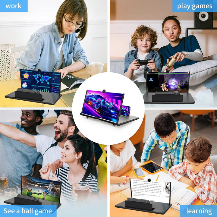 STEBRUAM 16 Zoll Handy Lupe,3D HD Handy Bildschirmlupe Vergrösserung Videos Ausziehbarer HD Bildschi