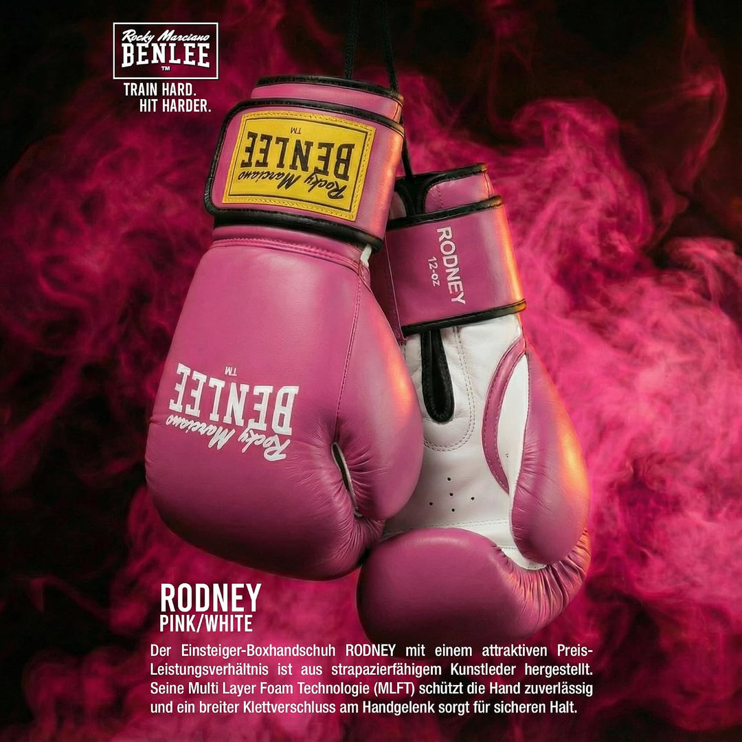 Benlee Rocky Marciano Rodney PVC Boxing Gloves 12 oz Pink/White, 12 oz Pink/White