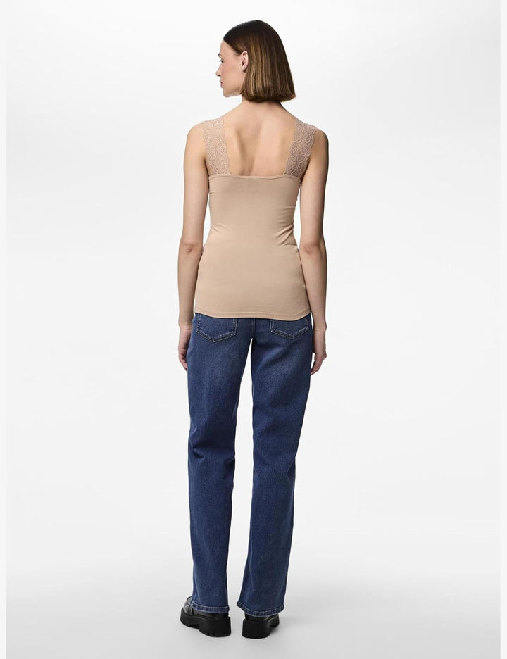 PIECES Female Oberteil PCBARBERA Spitze XL Warm Taupe, XL Warm Taupe